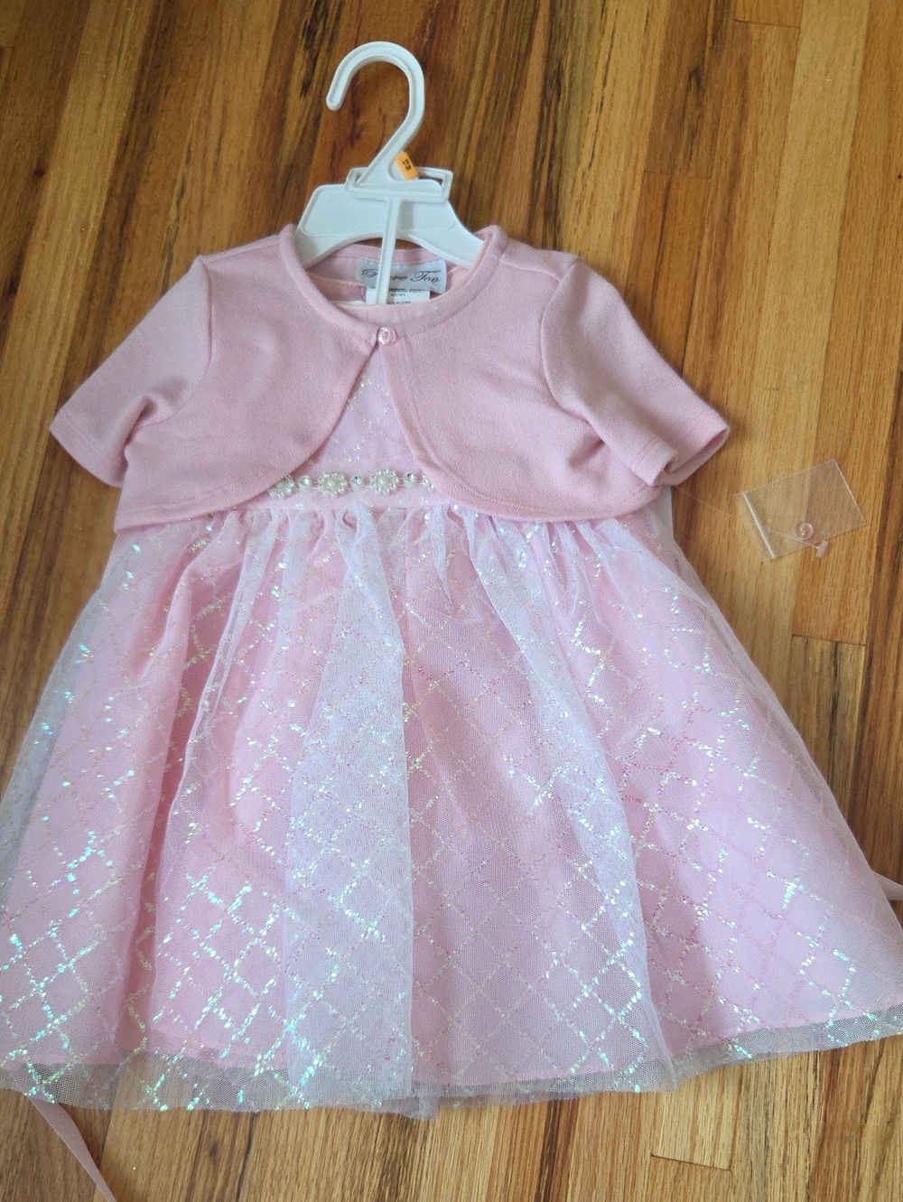 Sparkle Pink Tulle Party Dress with Matching Bolero